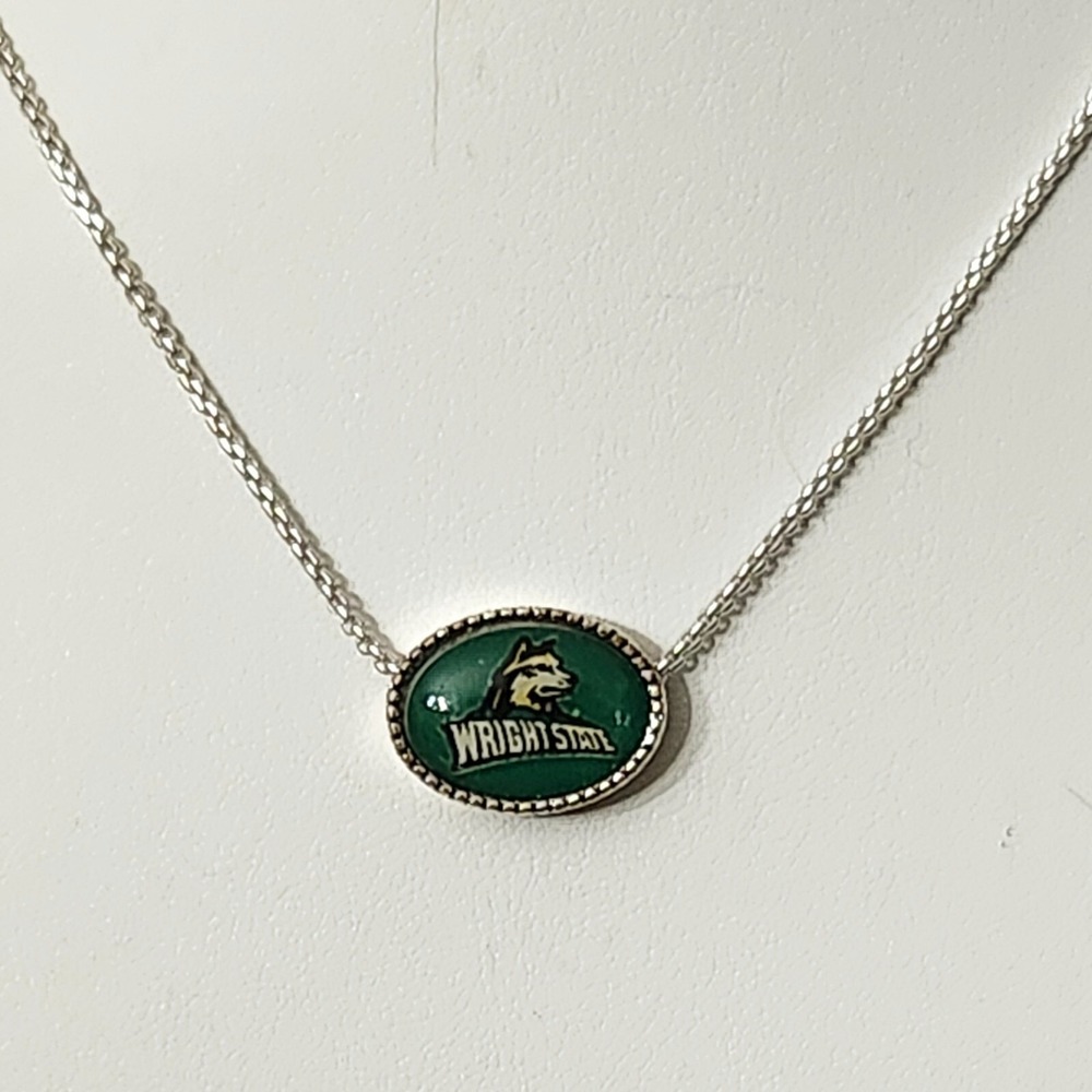Wright State University Necklace Rowdy Raider Raiders Adjustable Length Silver